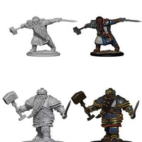 Male Dwarf Fighter 2 pack W1 Nolzur's D&D miniature Dungeons Dragons unpainted Z