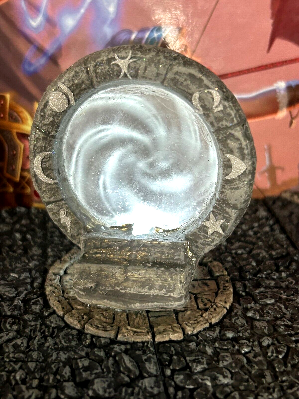 Lit Painted Magic Wizard Portal Gate Light up miniature Dungeon & Dragons D&D Si