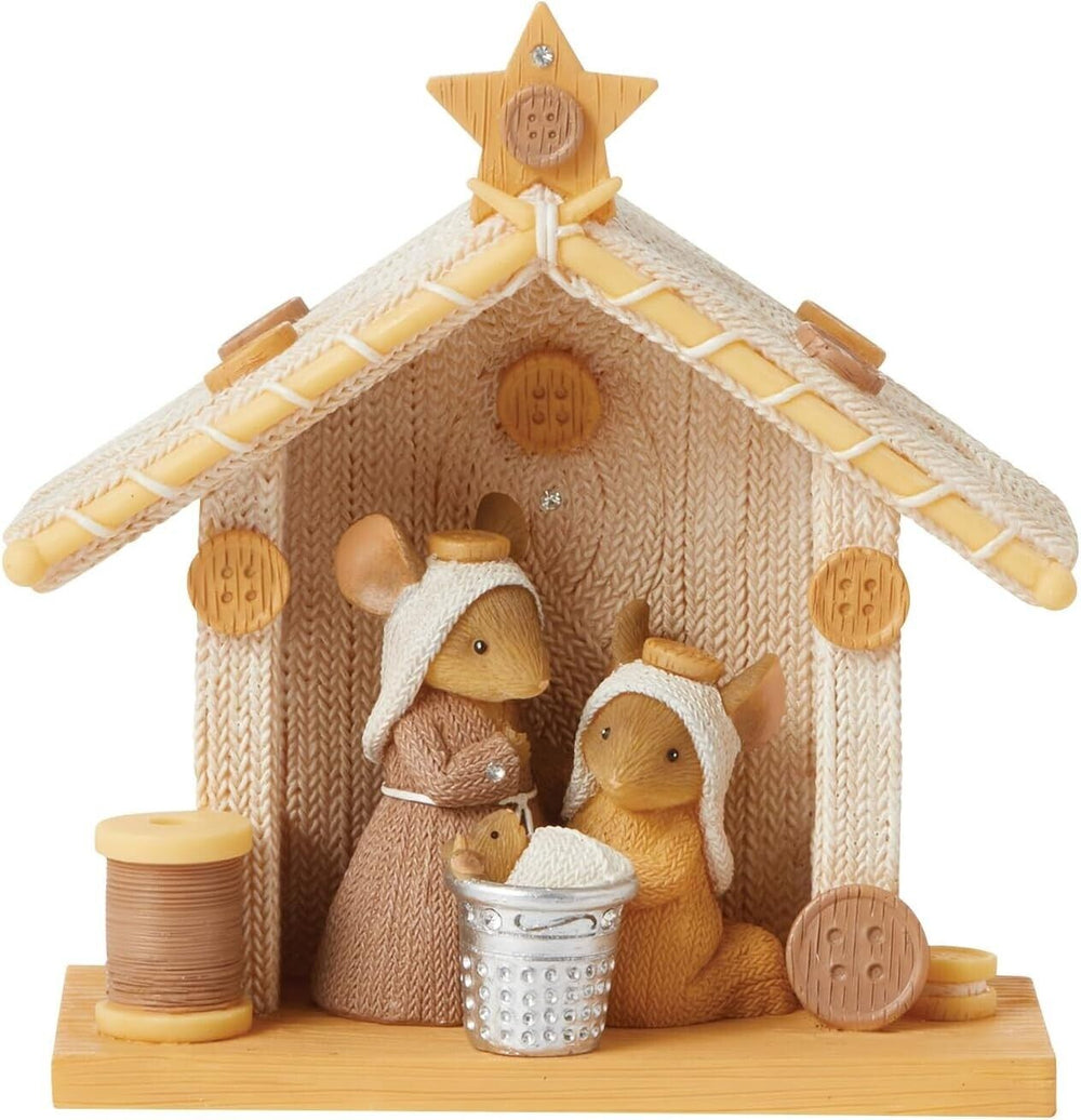 Knitivity 3 pc set mice 6015295 Tails with Heart Enesco Christmas Holy Family Z