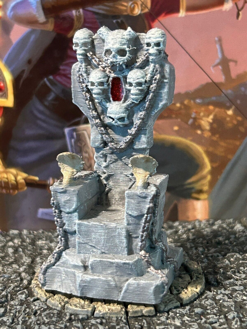 Yuan Ti Stone Cobra Skull Throne miniature Dungeon & Dragons D&D painted terrain