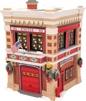 
              Engine 223 Fire House Department 56 Snow Village 6011422 Christmas lit building
            