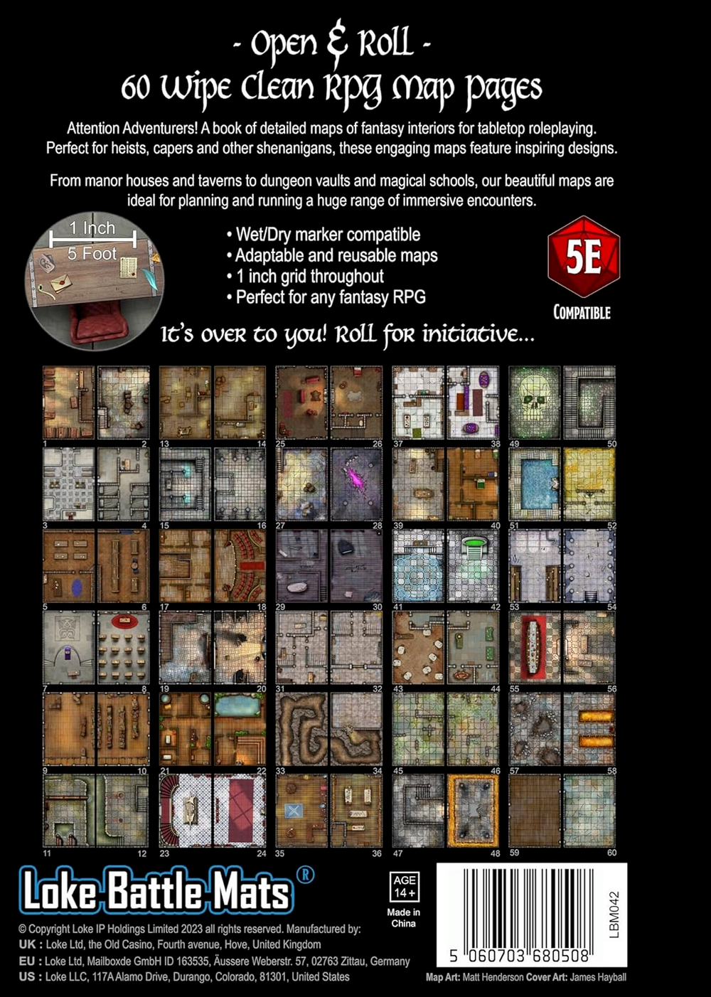Big Book of Battle Mats Rooms Vaults & Chambers by Loke, Board Game Maps