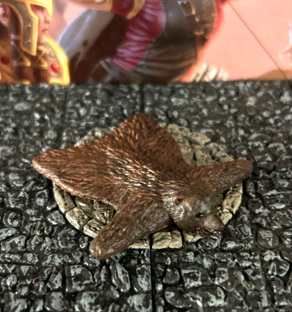 Bear Skin Rug resin painted miniature Dungeon & Dragons D&D terrain large brown