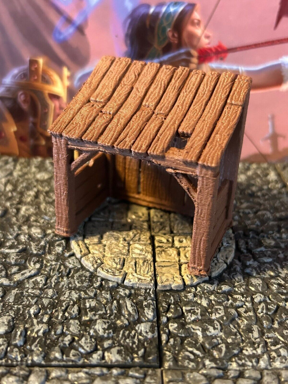 Open Hay Shed miniature Dungeon & Dragons D&D painted terrain barn village farm