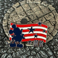 Mickey Mouse MM American Flag Star Stripes Disney Collectible Trader Pin