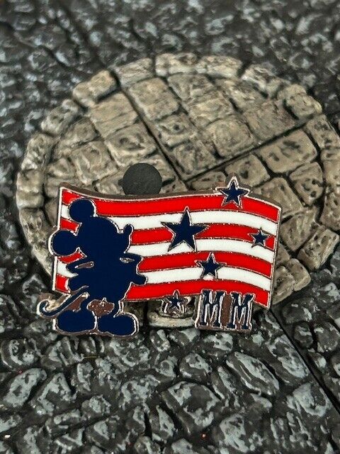 Mickey Mouse MM American Flag Star Stripes Disney Collectible Trader Pin