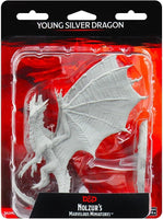 
              Young Silver Dragon Huge Nolzur's D&D miniature Dungeons Dragons unpainted adult
            