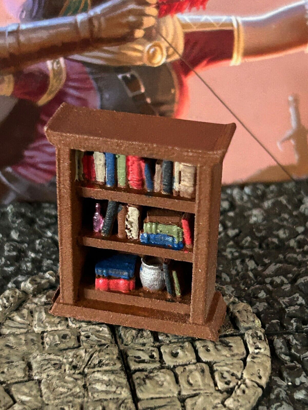 Wizard's Bookshelf printed painted miniature Dungeon & Dragons D&D terrain books