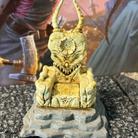 Bone Demon Faced Throne miniature Dungeon & Dragons D&D painted terrain yellow