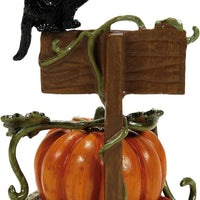 Feline Noir 2024 Department 56 Snow Village Halloween 6014543 black cat pumpkin