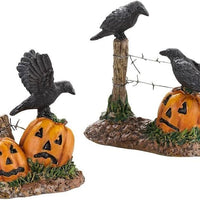 Halloween Ravens 2 pc set Department 56 Snow Village Halloween 4030786 birds Z