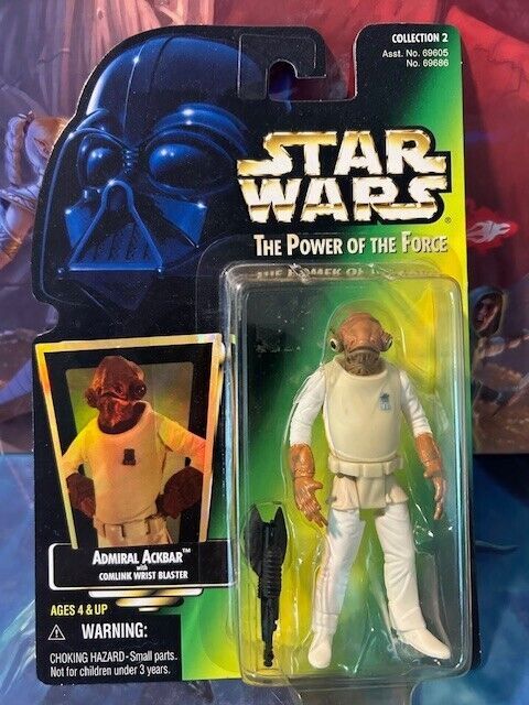 Admiral Ackbar Star Wars Power of the Force PoTF Green Hologram 1997 Return Jedi