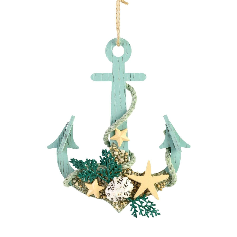 Coastal Wooden Anchor Hanging Christmas Ornament 6006891 Enesco Coast to Coast
