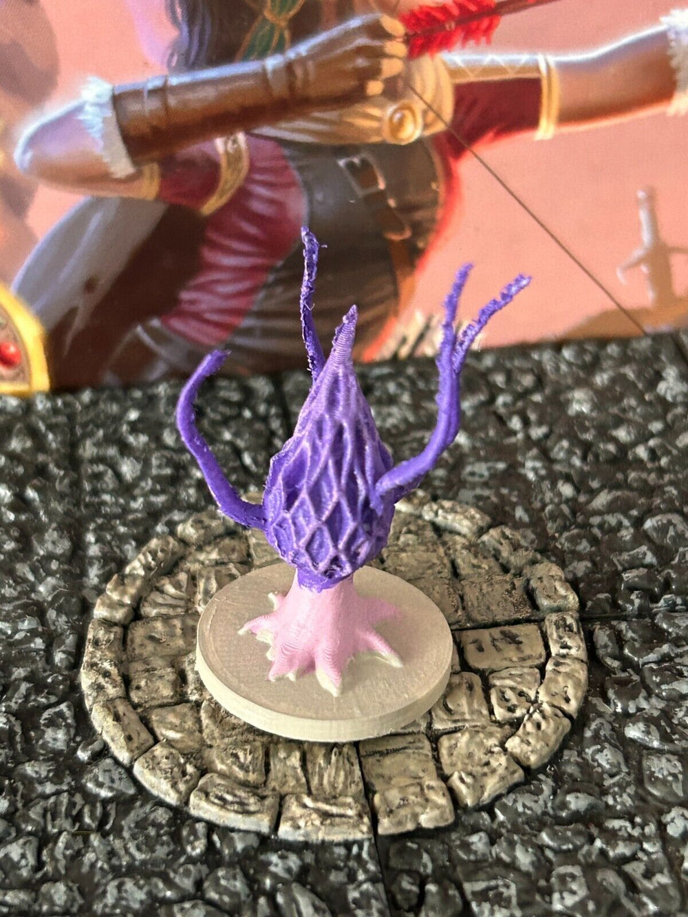 Violet Fungus printed painted miniature Dungeon Dragons D&D plant purple druid