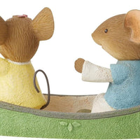 Happy Camper Canoeing Couple Mice 6013007 Tails with Heart figurine mouse Enesco