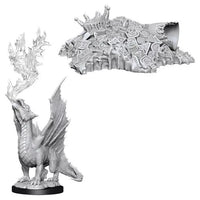 Gold Dragon Wyrmling & Treasure Nolzurs D&D miniature Dungeons Dragons unpainted