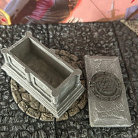 Stone Sarcophagus / Lid 2 pc set painted miniature Dungeon & Dragons D&D terrain