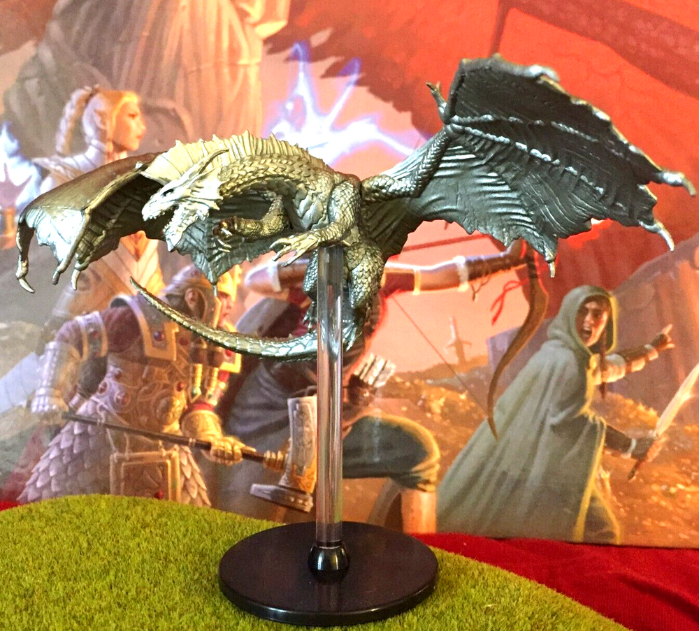 Silver Dragon D&D Miniature Dungeons Dragons Tyranny adult large platinum 42 A