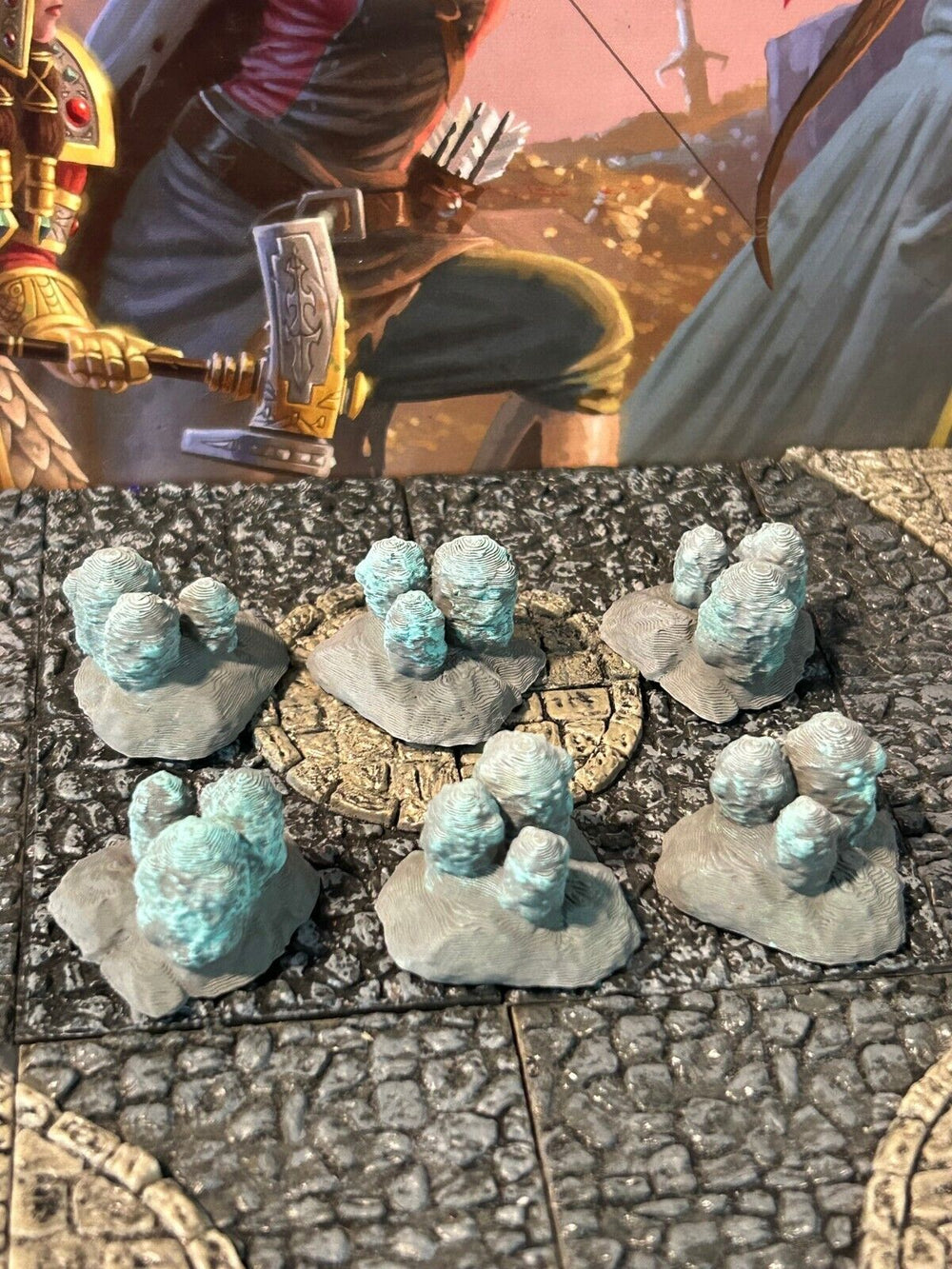 6 pc Cavern Rock egg terrain set Dungeon miniature Dungeon & Dragons D&D painted