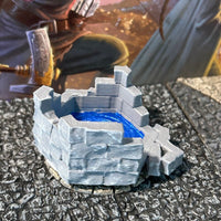 Light Up Blue Magic Lit Stone Well Ruins Dungeon & Dragons D&D terrain printed