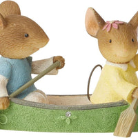 Happy Camper Canoeing Couple Mice 6013007 Tails with Heart figurine mouse Enesco