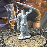 Male Human Cleric D&D plastic primered miniature Dungeons Dragons unpainted