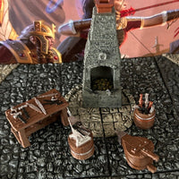 Blacksmith Stone Forge 5 pc set painted miniature Dungeon & Dragons D&D terrain