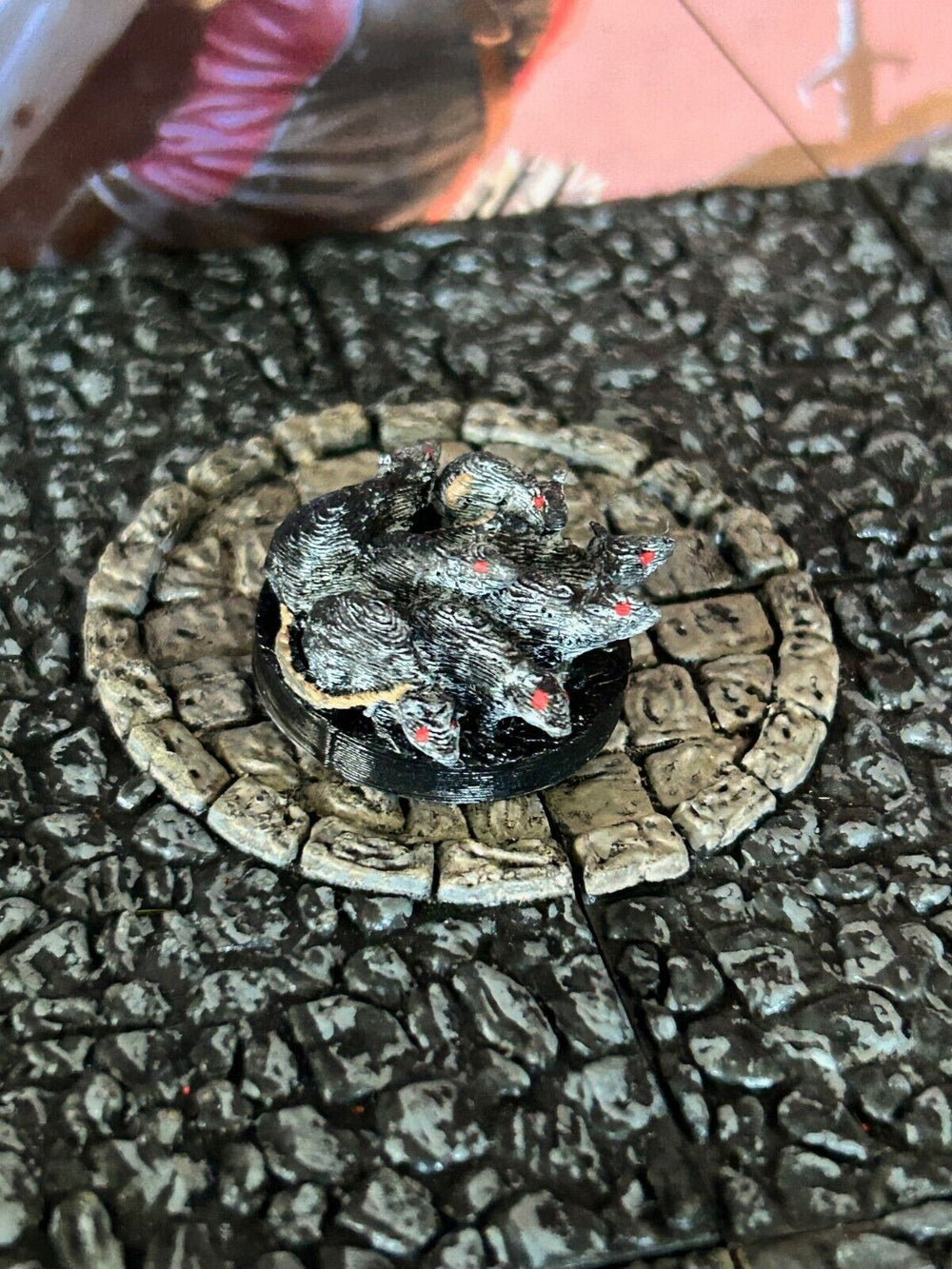 Rat Swarm printed painted miniature Dungeon Dragons D&D animal druid giant dire