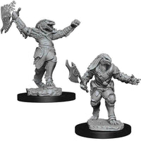 Female Dragonborn Fighter 2pk Nolzurs D&D miniature Dungeons Dragons unpainted Z