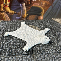 Huge Polar Bear Skin Rug printed painted miniature Dungeon & Dragons D&D terrain