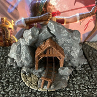 Stone Mountain Mine Opening miniature Dungeon & Dragons D&D painted terrain