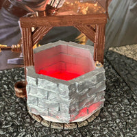 LED Light Up Red Magic Lit Stone Well Dungeon & Dragons D&D terrain printed