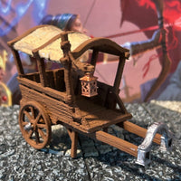 Covered Merchant Cart / Wagon miniature Dungeon & Dragons D&D painted terrain