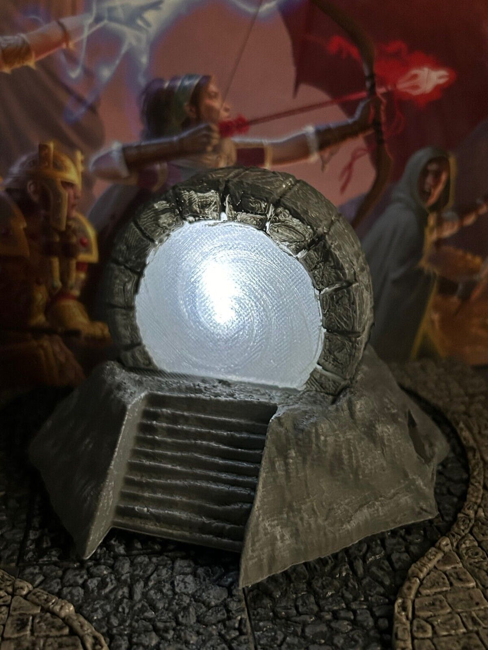 Huge Stone Lit Painted Magic Wizard Portal Gate miniature Dungeon & Dragons D&D