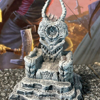 Bone Demon Faced Throne miniature Dungeon & Dragons D&D painted terrain Lt Grey