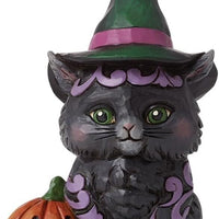 Black Cat Mini on Pumpkin 6012747 Jim Shore Heartwood Creek Halloween kitten