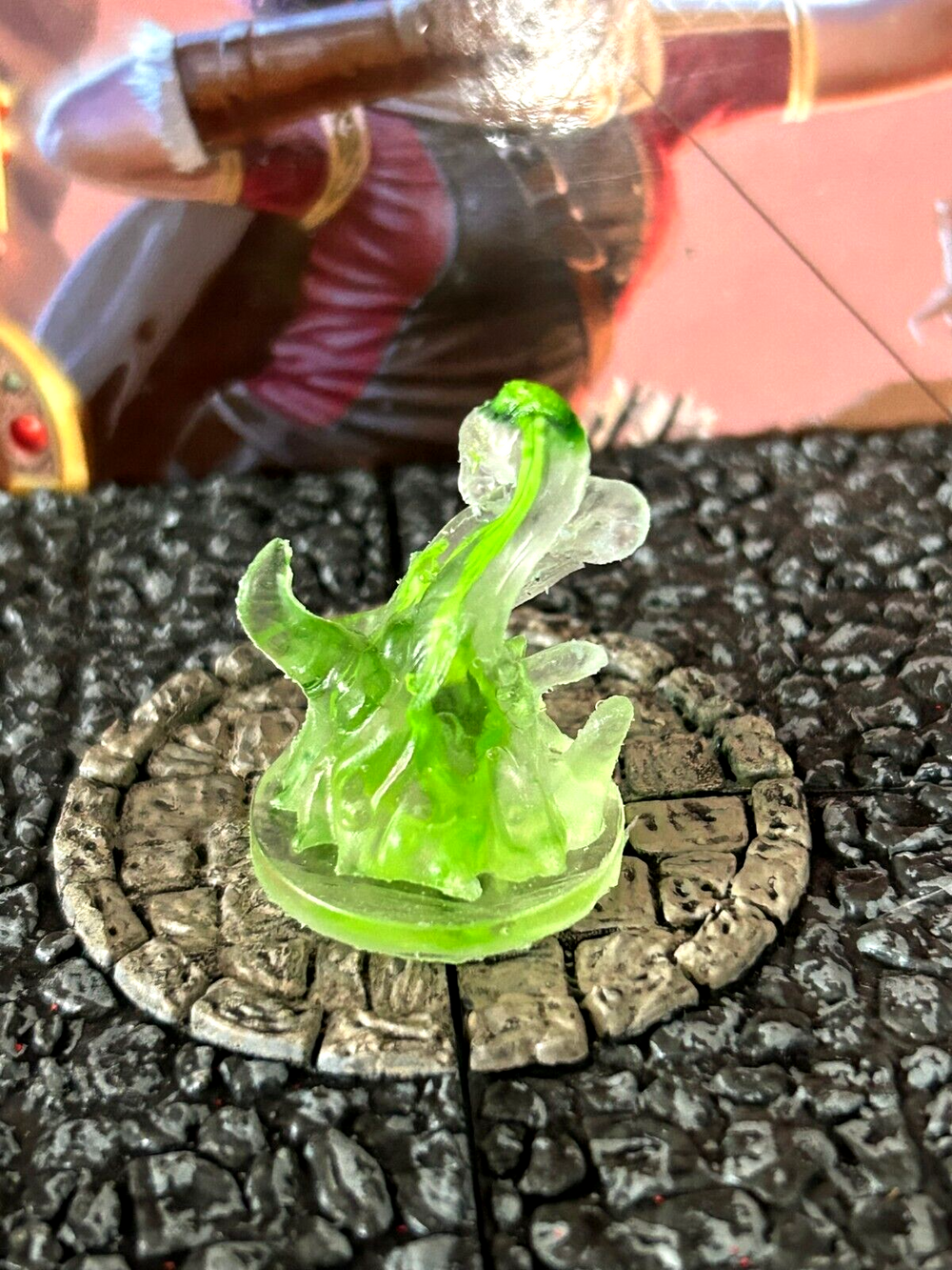 Green Slime ooze Dungeon & Dragons D&D terrain painted miniature medium jelly
