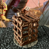 Large Wooden Prisoner Cage painted miniature Dungeon & Dragons D&D terrain wood