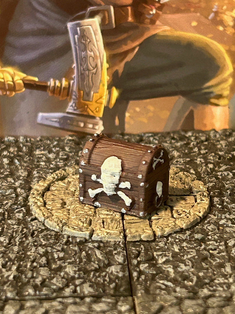 Wooden Pirate Treasure Chest painted miniature Dungeons & Dragons D&D terrain 3